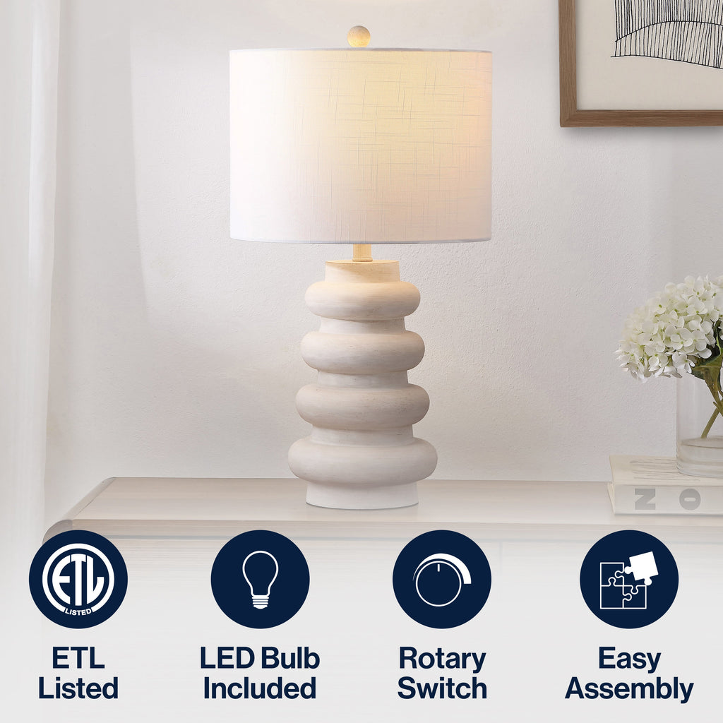 Juniper 26 Modern Minimalist Resin Stacked Ovoid LED Lamp