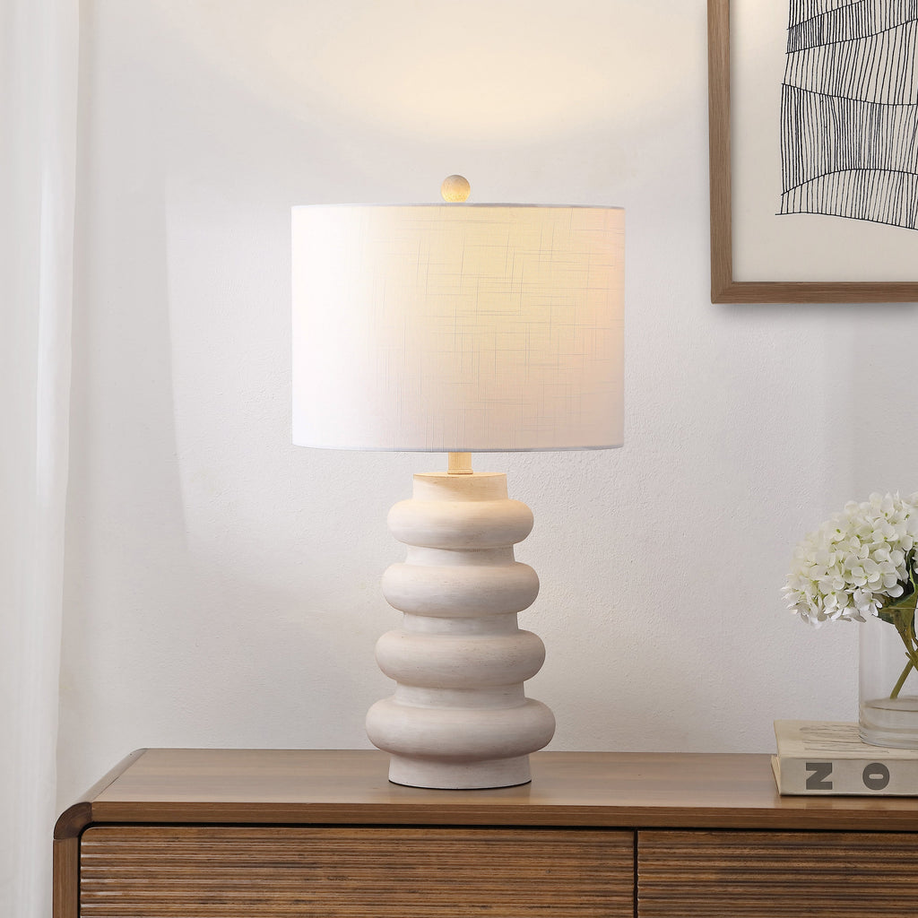 Juniper 26 Modern Minimalist Resin Stacked Ovoid LED Lamp