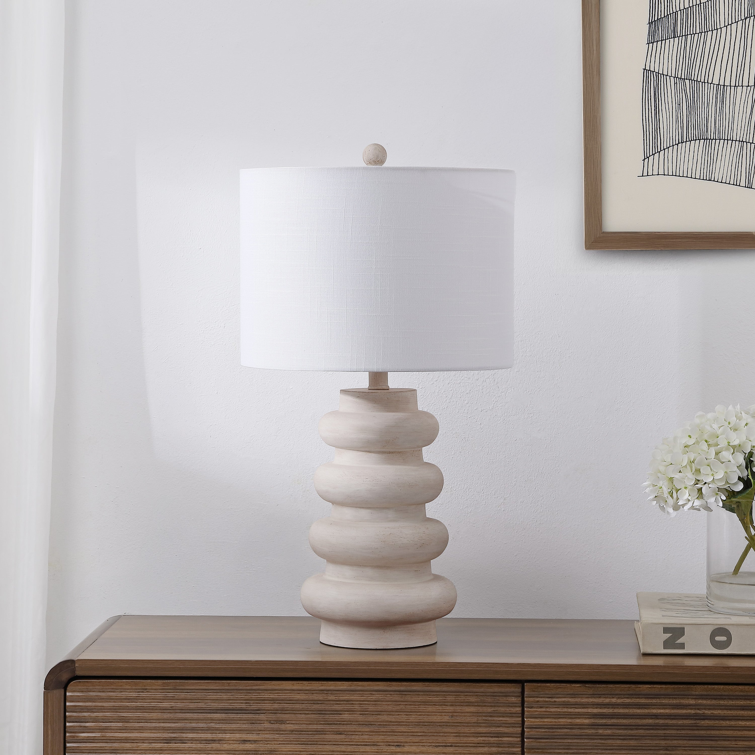 Juniper 26 Modern Minimalist Resin Stacked Ovoid LED Lamp