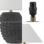 Effie 18.25 Minimalist Scandinavian Ceramic/Iron Hobnail LED Table Lamp, Set of 2
