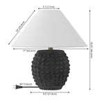 Effie 18.25 Minimalist Scandinavian Ceramic/Iron Hobnail LED Table Lamp, Set of 2
