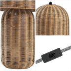 Minna 22.5 Modern Coastal Woven Rattan Arched LED Table Lamp