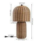 Minna 22.5 Modern Coastal Woven Rattan Arched LED Table Lamp