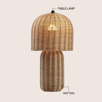 Minna 22.5 Modern Coastal Woven Rattan Arched LED Table Lamp