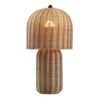 Minna 22.5 Modern Coastal Woven Rattan Arched LED Table Lamp