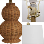 Millie 23 Modern Coastal Woven Rattan Gourd LED Table Lamp