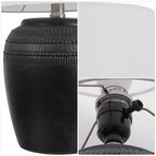 Hugo 16.75 Traditional Rustic Reeded Ceramic Vase LED Table Lamp