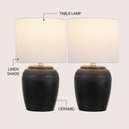 Hugo 16.75 Traditional Rustic Reeded Ceramic Vase LED Table Lamp