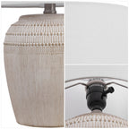 Hugo 16.75 Traditional Rustic Reeded Ceramic Vase LED Table Lamp