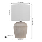 Hugo 16.75 Traditional Rustic Reeded Ceramic Vase LED Table Lamp