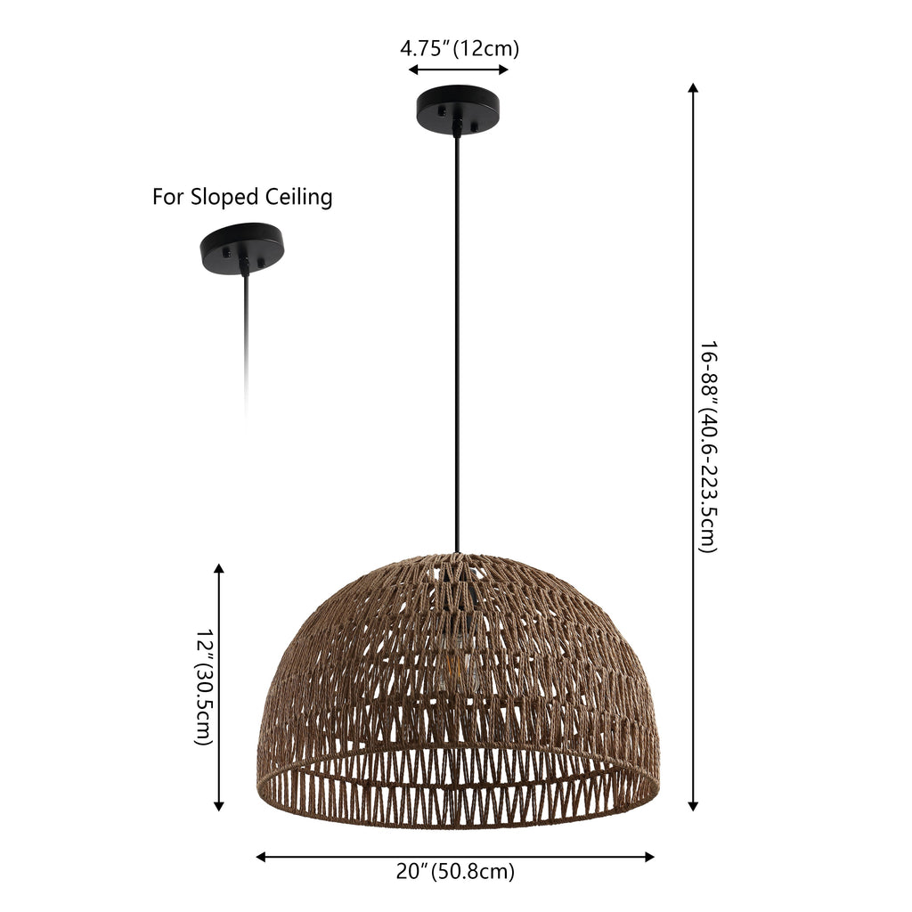 Campana Bohemian Modern Woven Rope/Iron LED Pendant