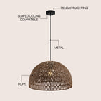 Campana Bohemian Modern Woven Rope/Iron LED Pendant