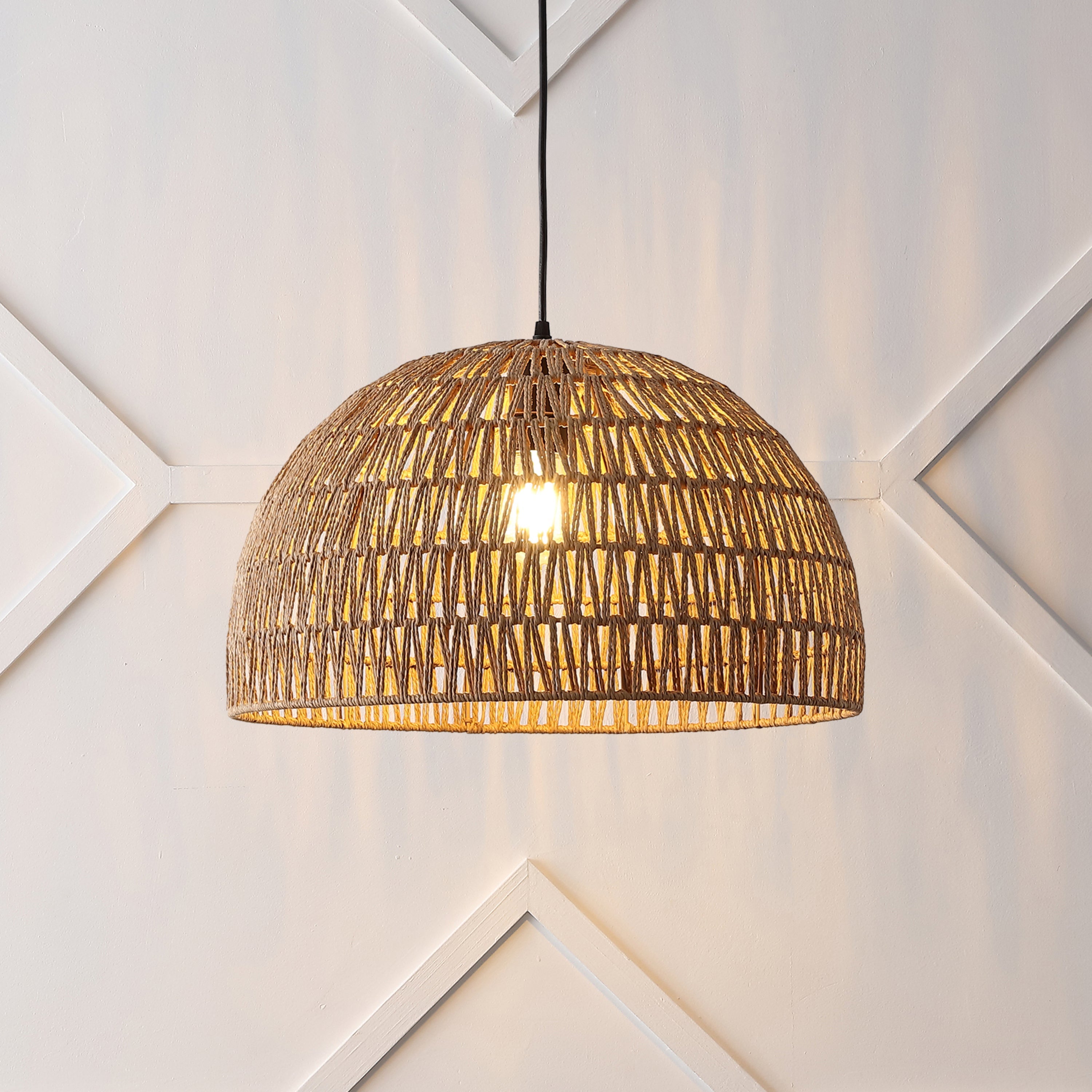 Campana Bohemian Modern Woven Rope/Iron LED Pendant