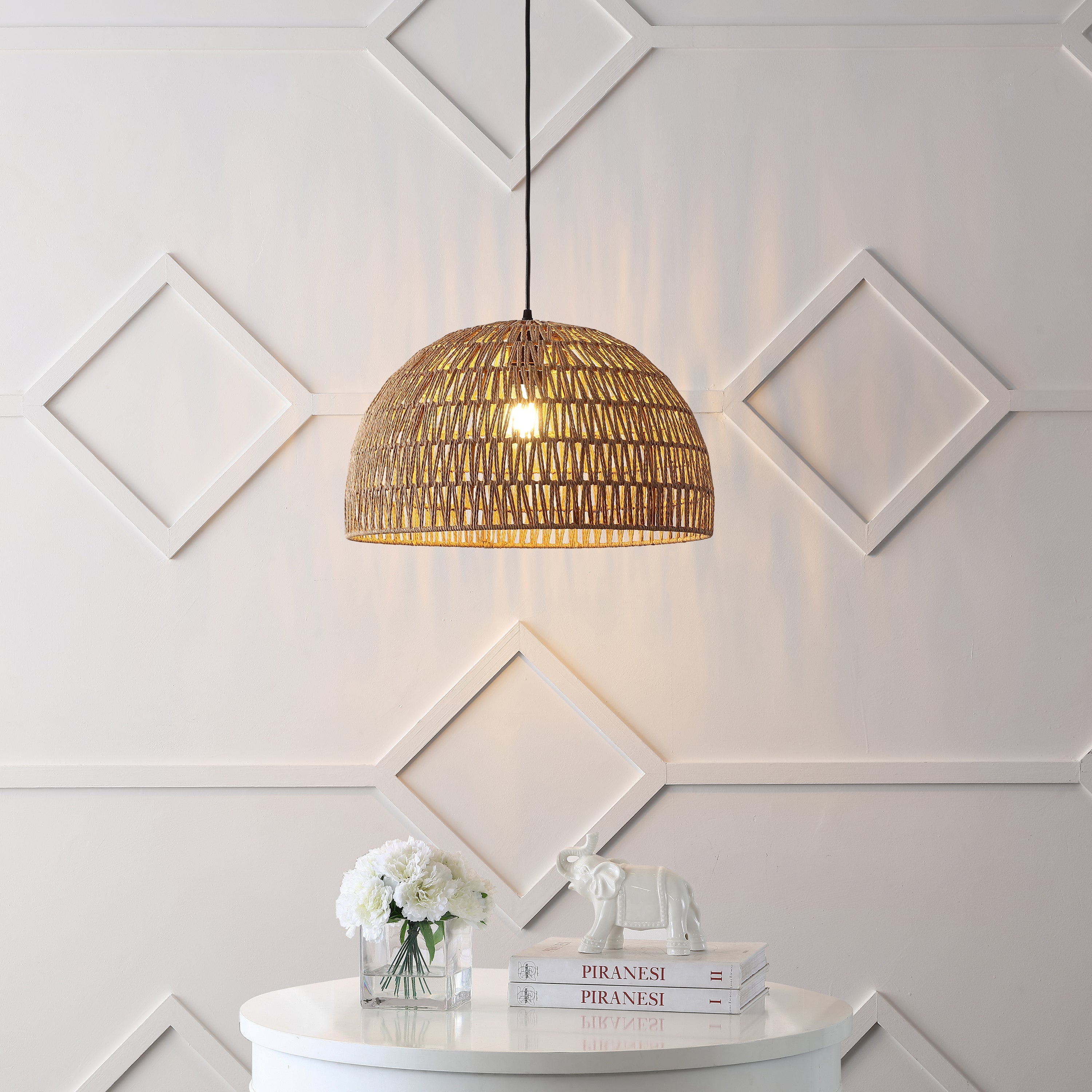 Campana Bohemian Modern Woven Rope/Iron LED Pendant