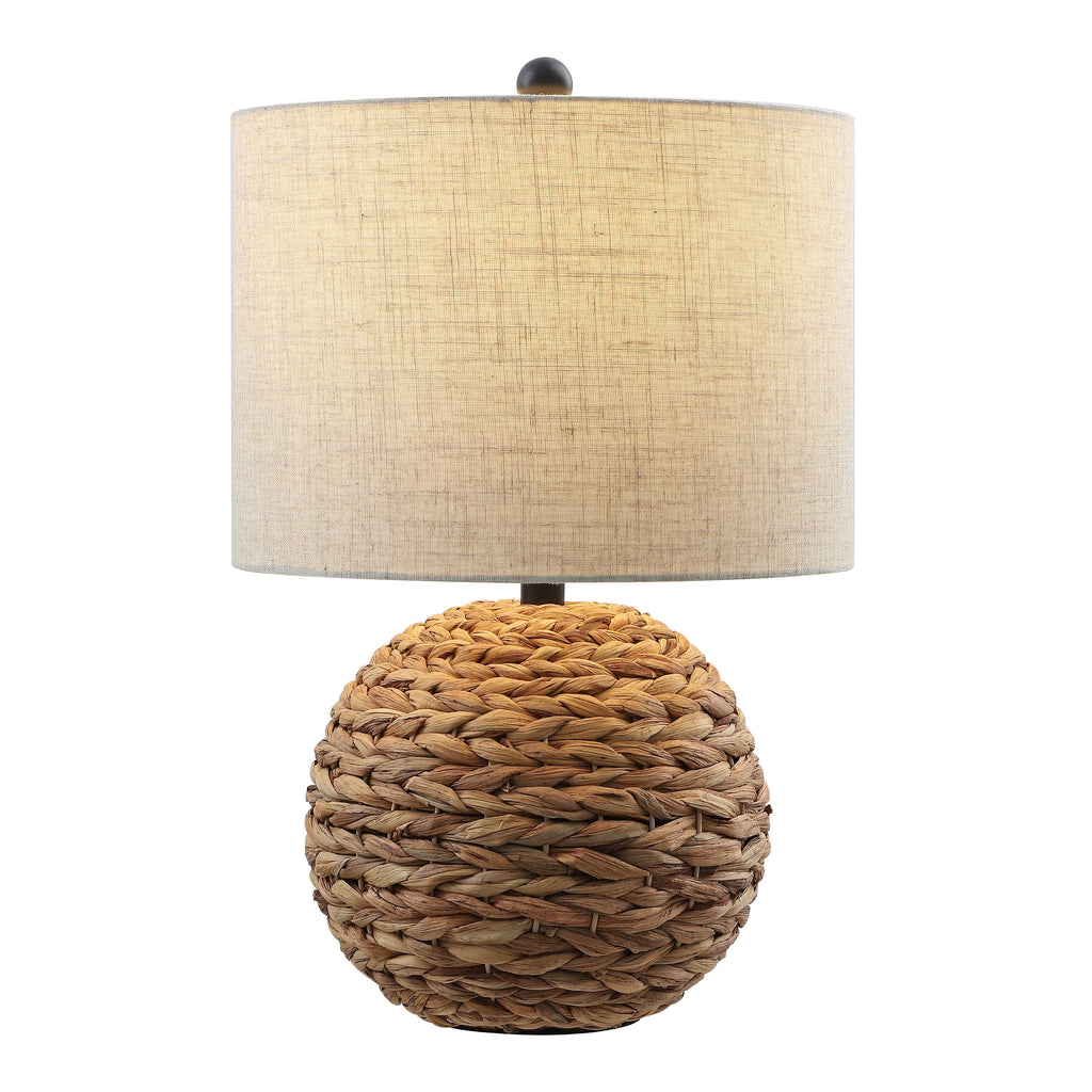 Camilo 21.5 Modern Coastal Woven Rattan Globe LED Table Lamp