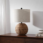 Camilo 21.5 Modern Coastal Woven Rattan Globe LED Table Lamp