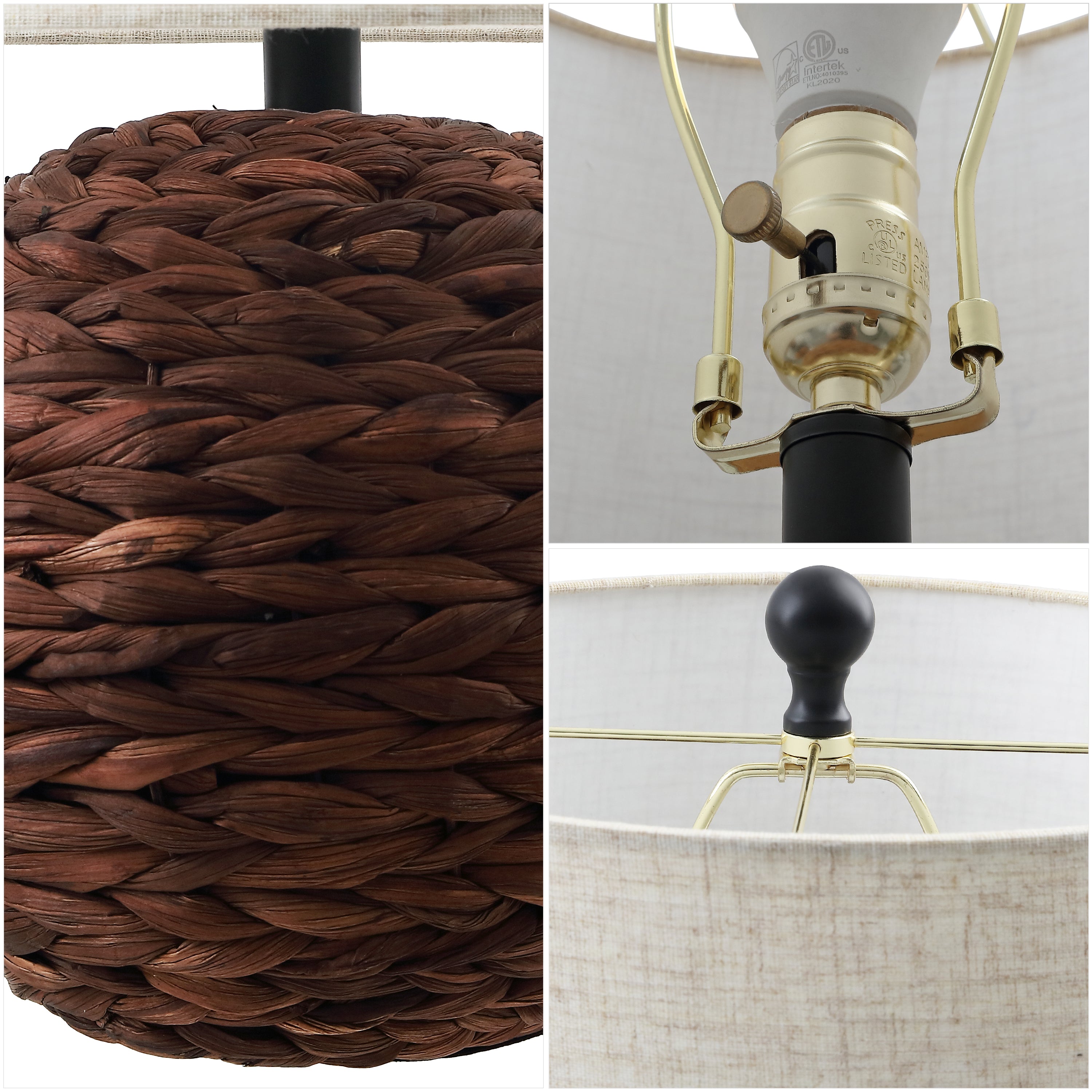 Camilo 21.5 Modern Coastal Woven Rattan Globe LED Table Lamp