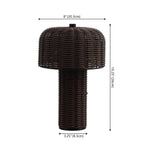 Mia 10 Modern Scandinavian Indoor/Outdoor Faux Wicker Rechargeable/Cordless Dimmable Integrated LED Table Lamp