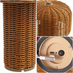 Mia 10 Modern Scandinavian Indoor/Outdoor Faux Wicker Rechargeable/Cordless Dimmable Integrated LED Table Lamp