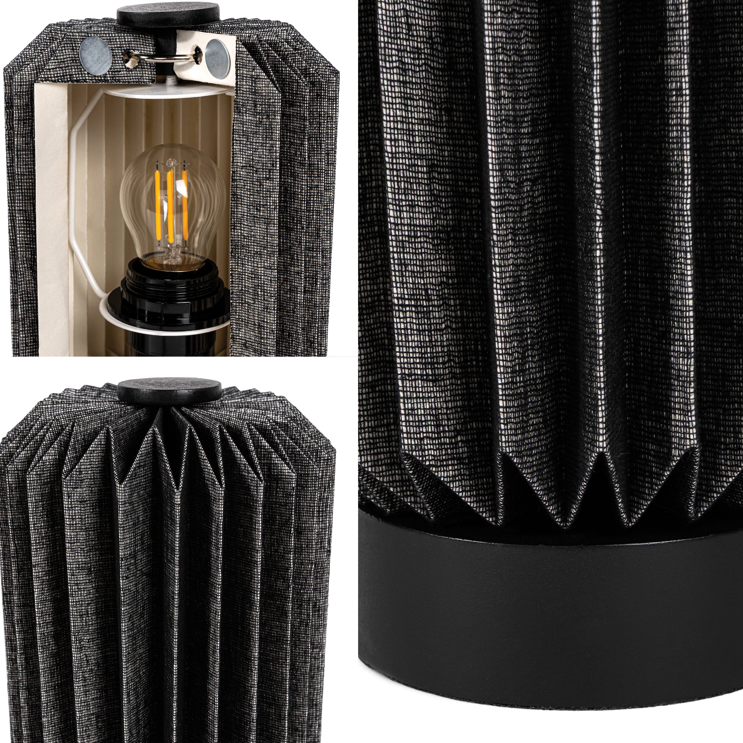 Banks Modern Minimalist Paper Pleated Column Accent LED Table Lamp