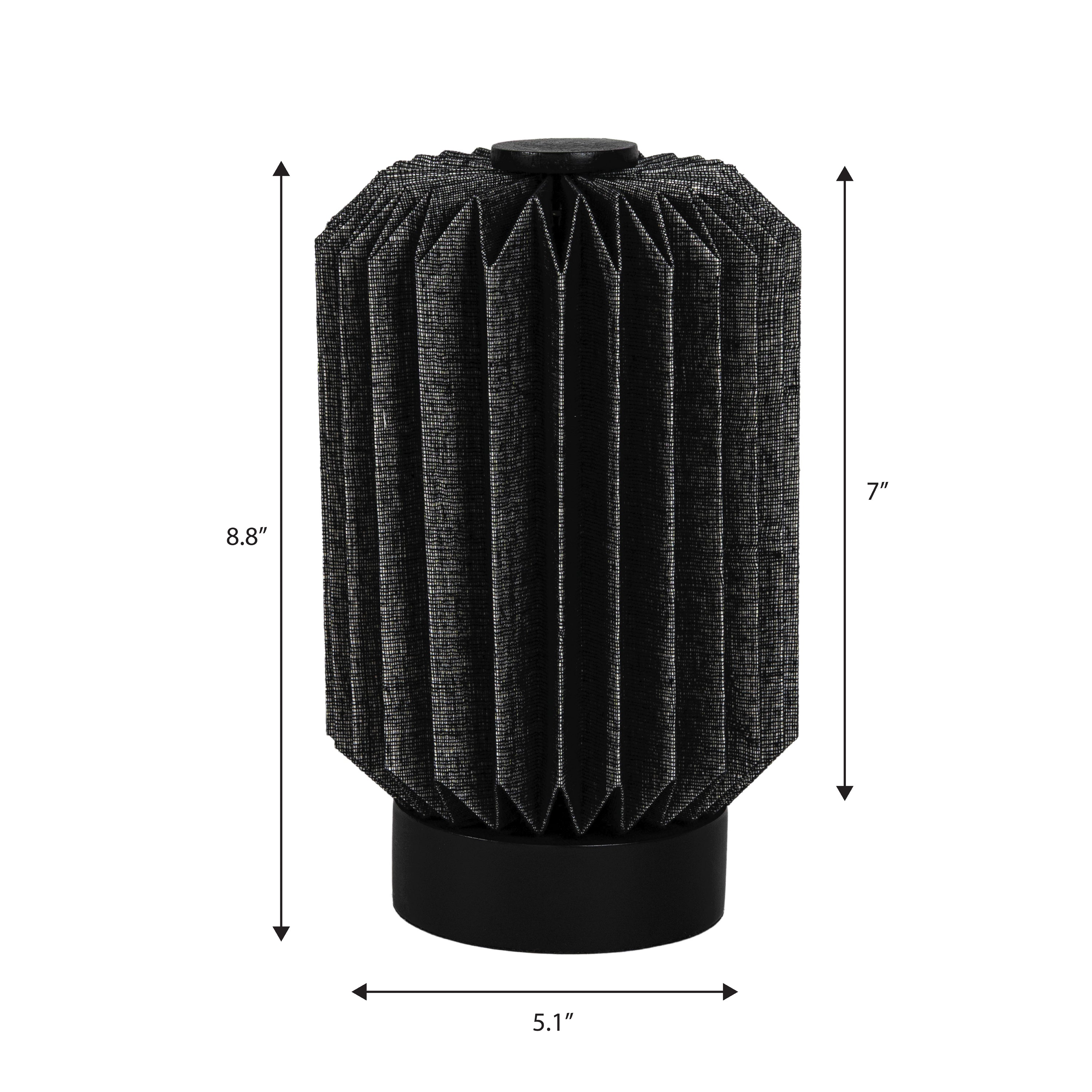 Banks Modern Minimalist Paper Pleated Column Accent LED Table Lamp