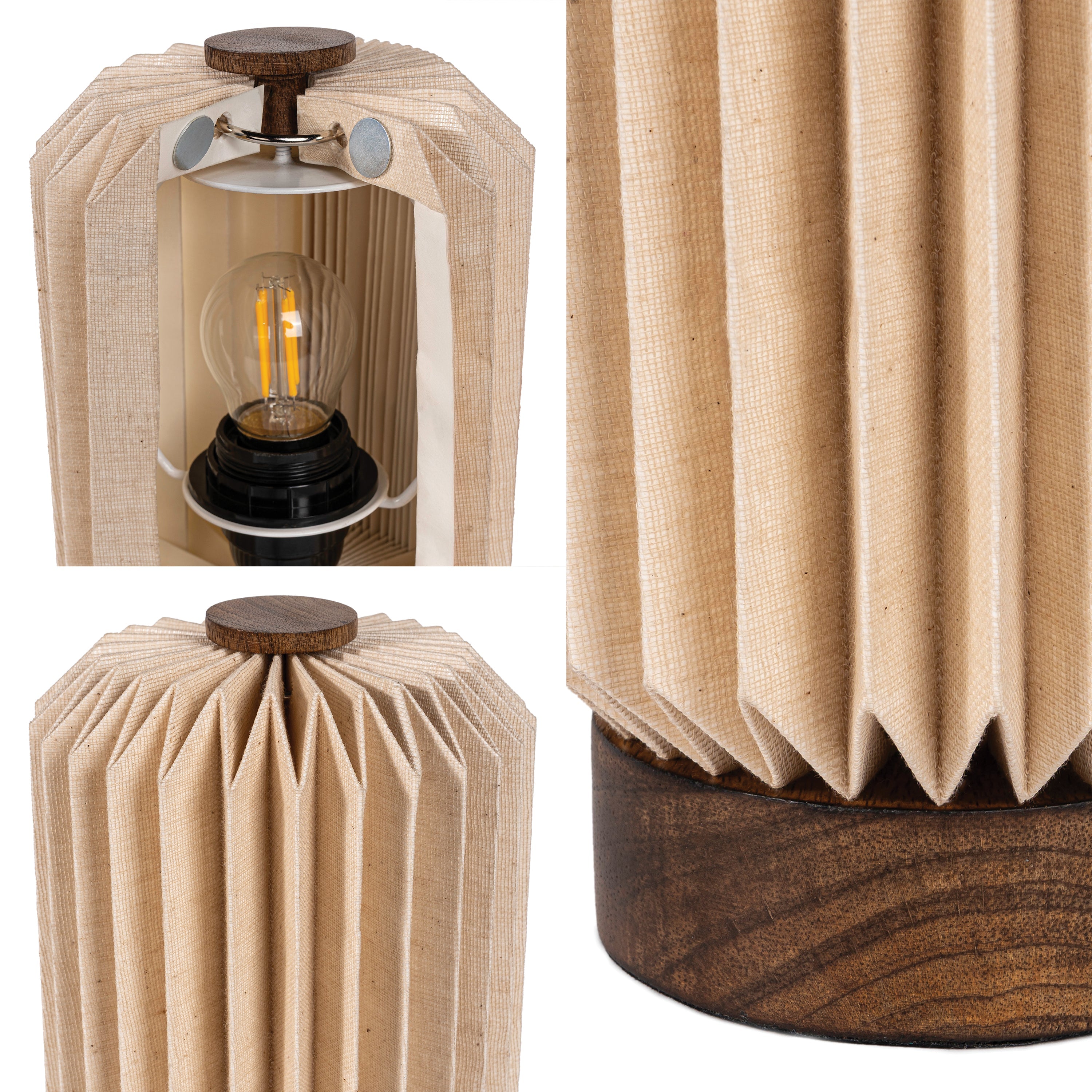 Banks Modern Minimalist Paper Pleated Column Accent LED Table Lamp