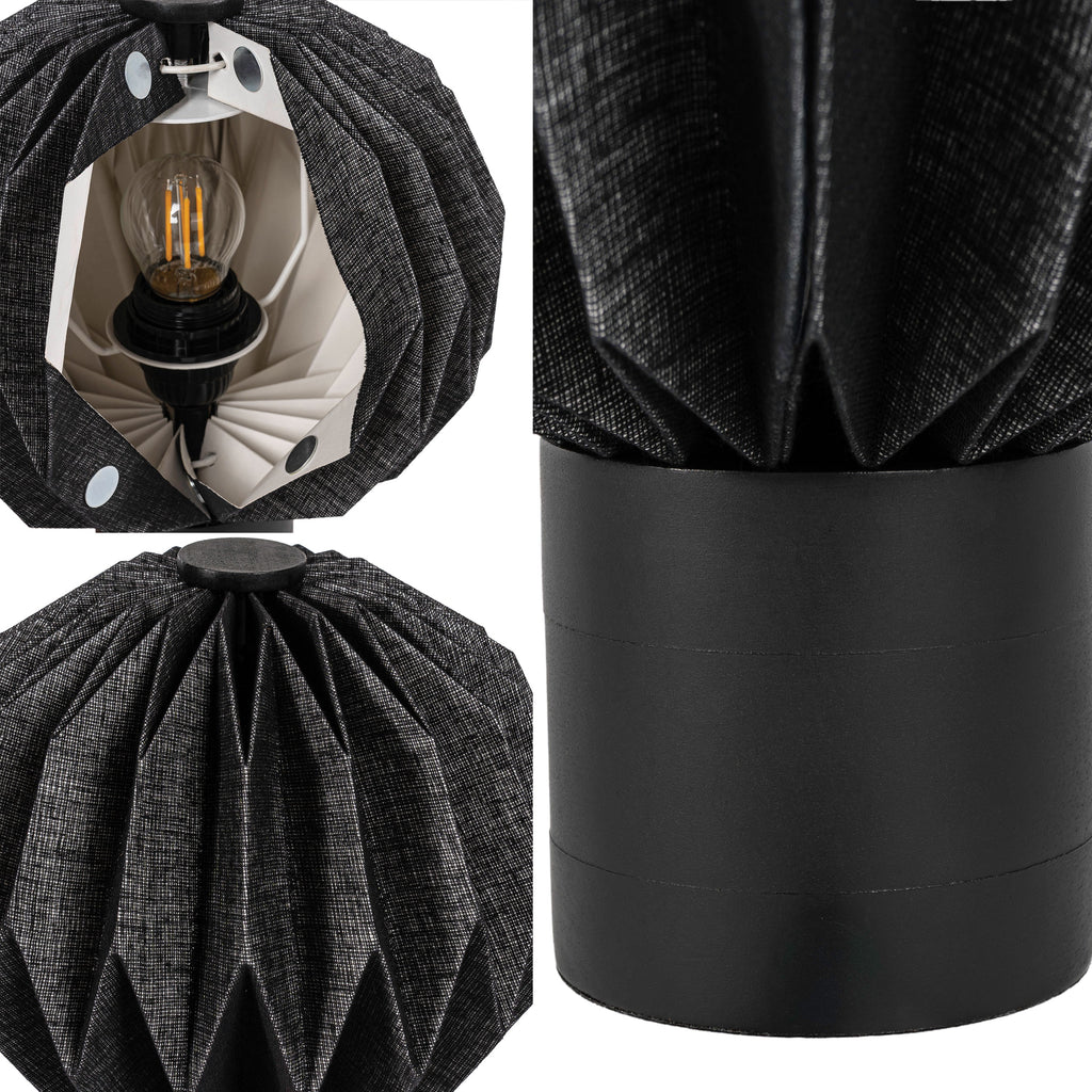 Quincy 11 Modern Minimalist Paper Pleated Orb Accent LED Table Lamp