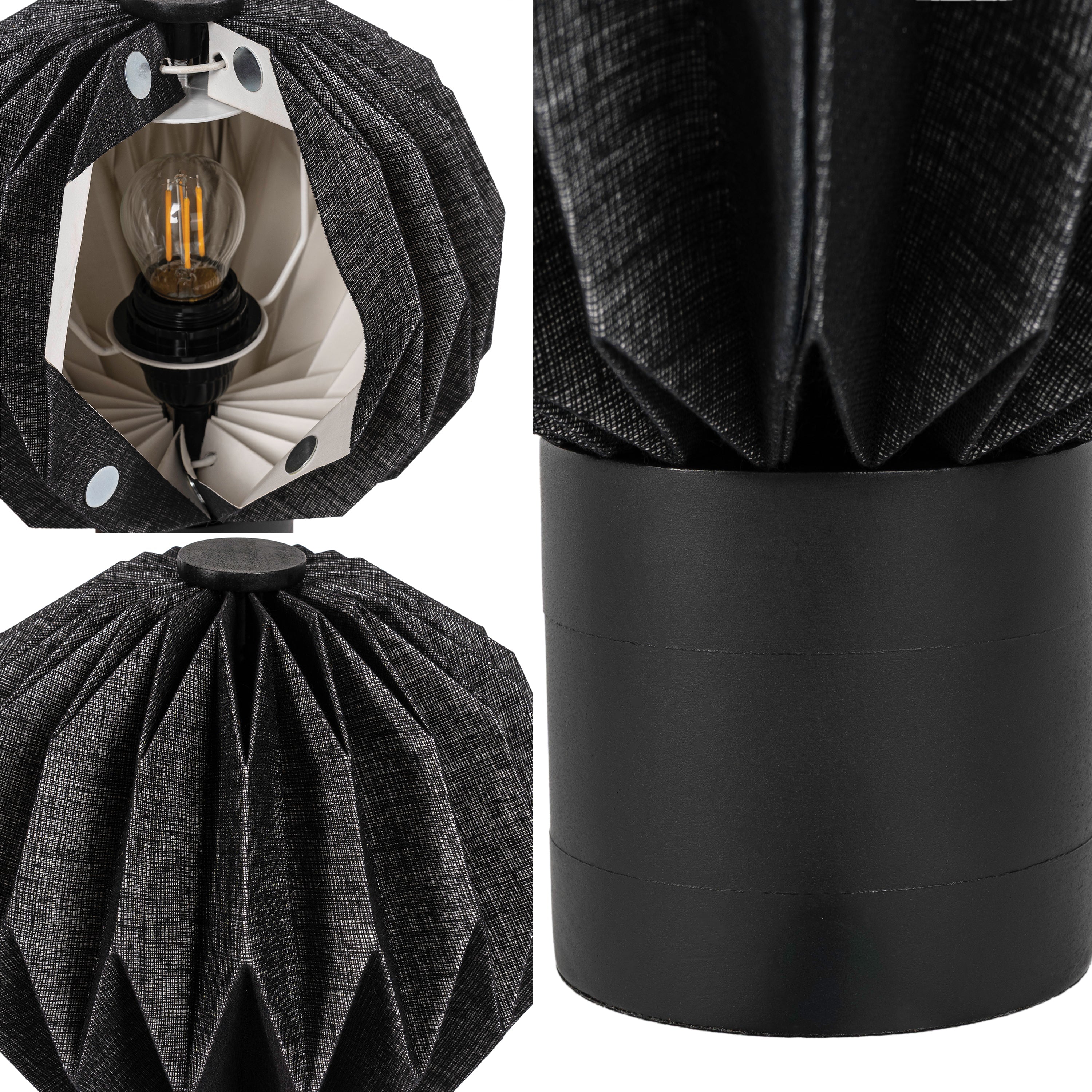 Quincy 11 Modern Minimalist Paper Pleated Orb Accent LED Table Lamp