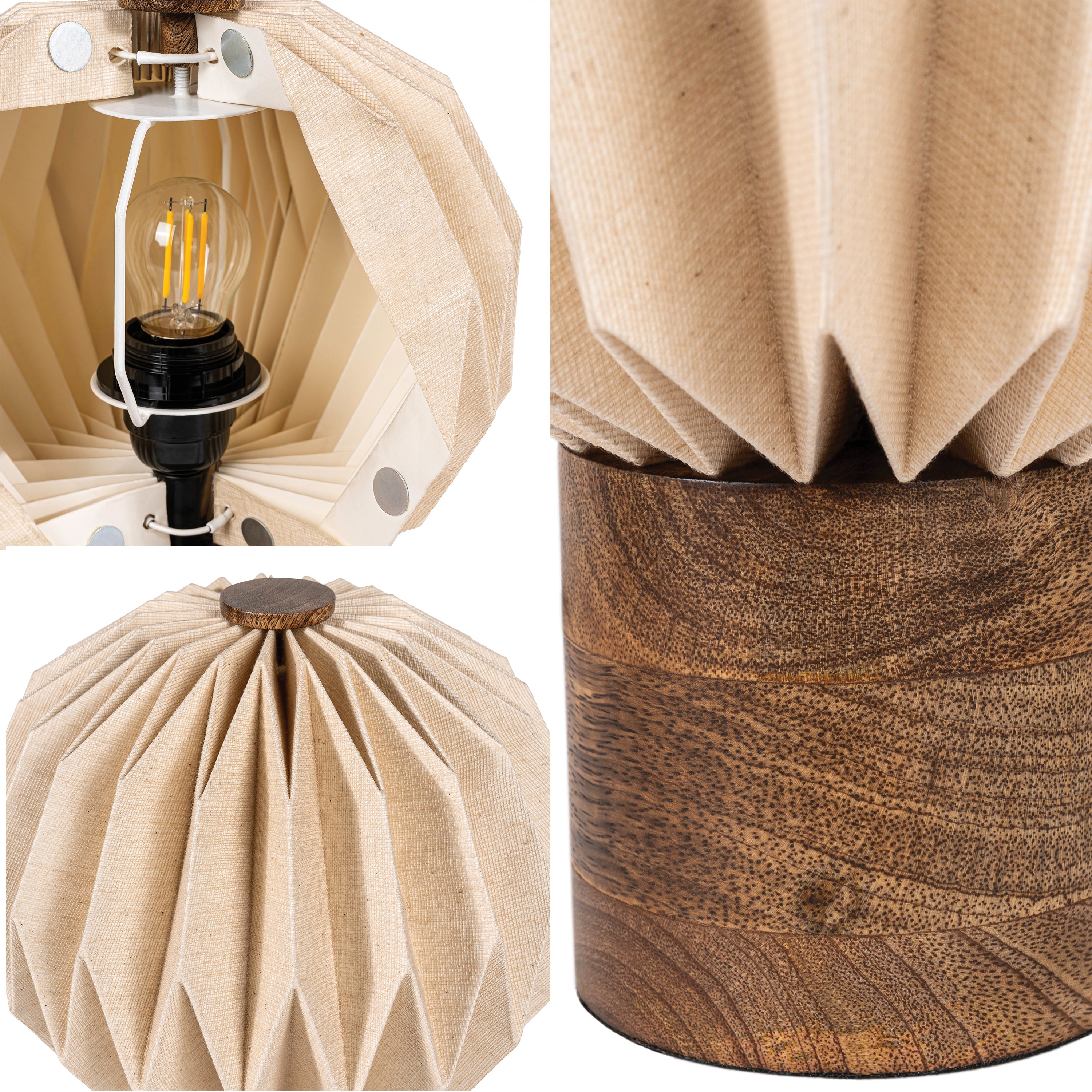 Quincy 11 Modern Minimalist Paper Pleated Orb Accent LED Table Lamp