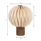 Quincy 11 Modern Minimalist Paper Pleated Orb Accent LED Table Lamp