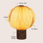 Quincy 11 Modern Minimalist Paper Pleated Orb Accent LED Table Lamp