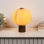 Quincy 11 Modern Minimalist Paper Pleated Orb Accent LED Table Lamp
