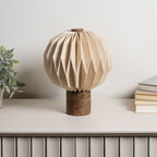 Quincy 11 Modern Minimalist Paper Pleated Orb Accent LED Table Lamp