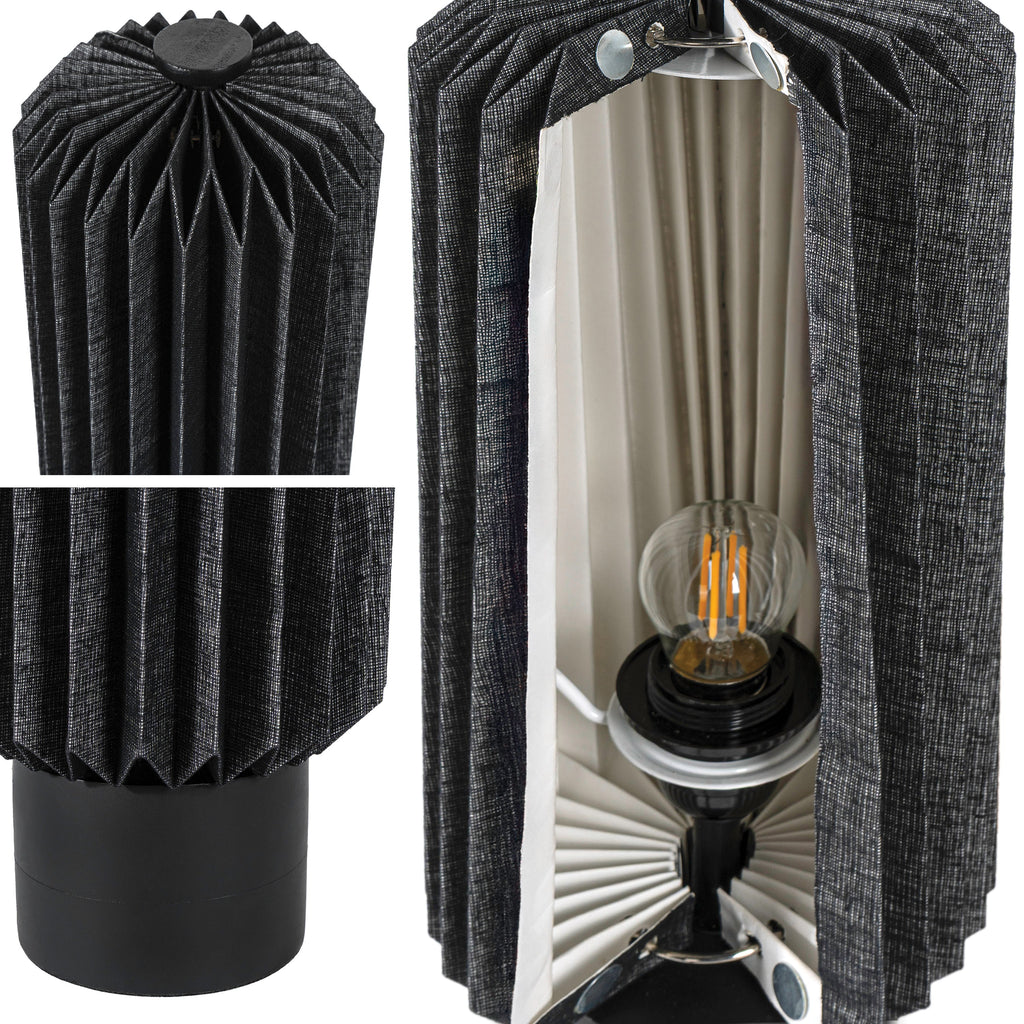 Banks Modern Minimalist Paper Pleated Column Accent LED Table Lamp