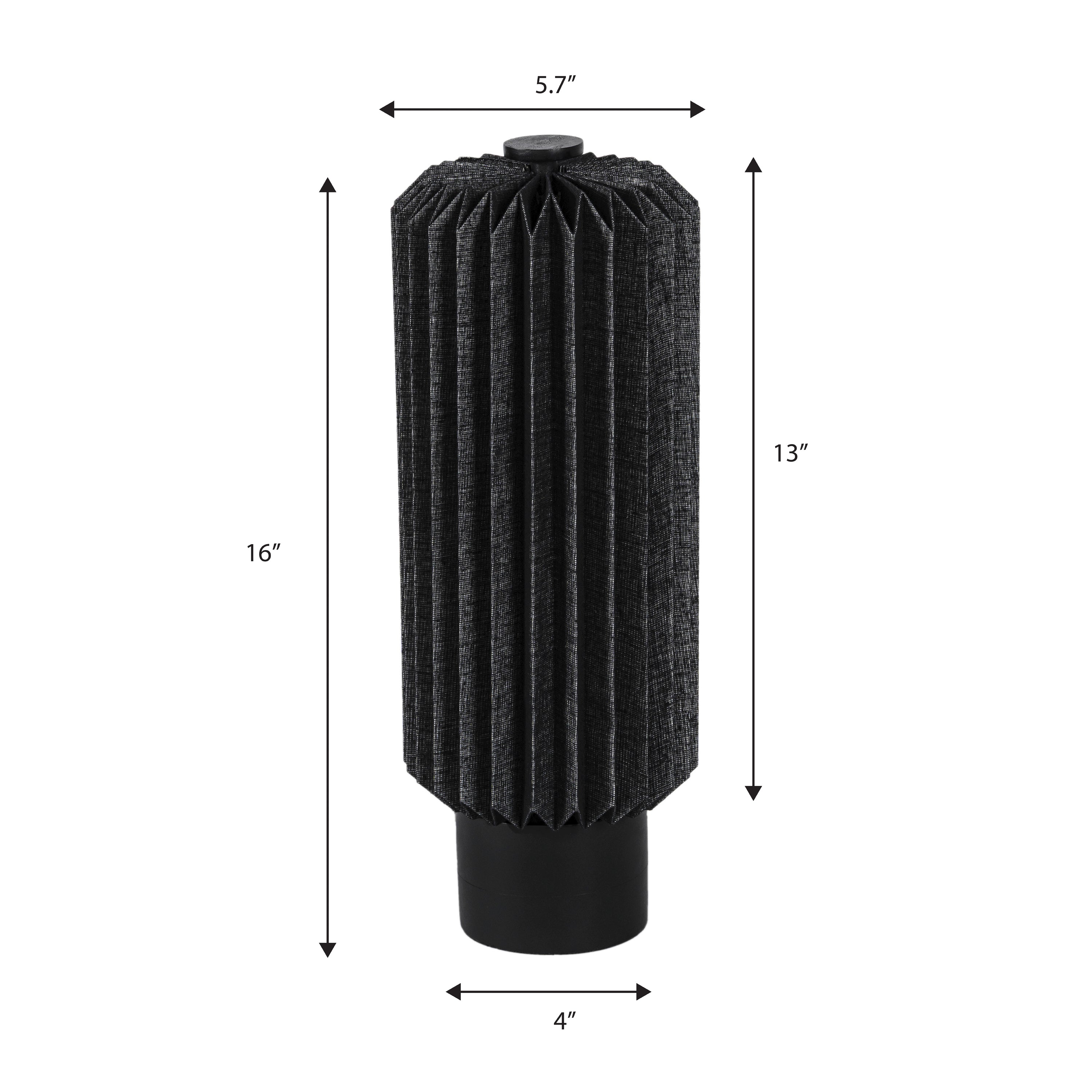 Banks Modern Minimalist Paper Pleated Column Accent LED Table Lamp