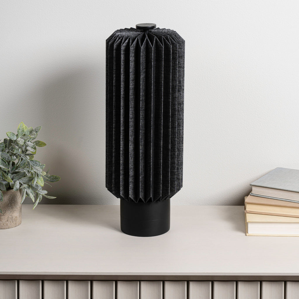 Banks Modern Minimalist Paper Pleated Column Accent LED Table Lamp