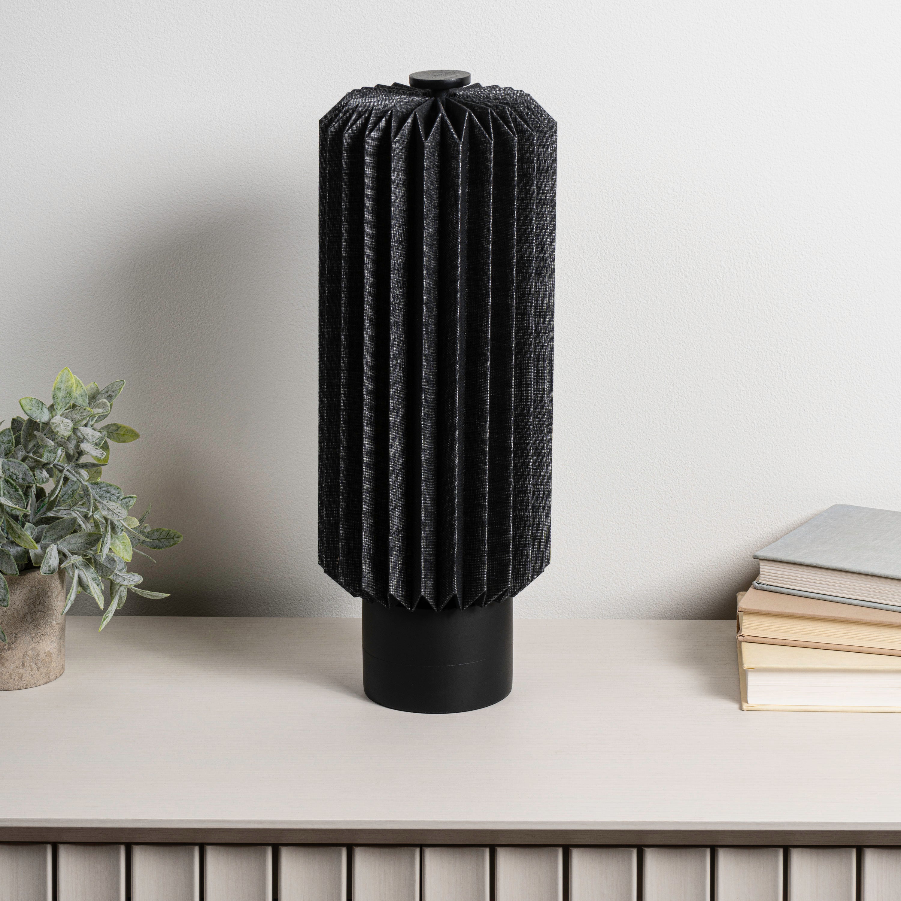 Banks Modern Minimalist Paper Pleated Column Accent LED Table Lamp