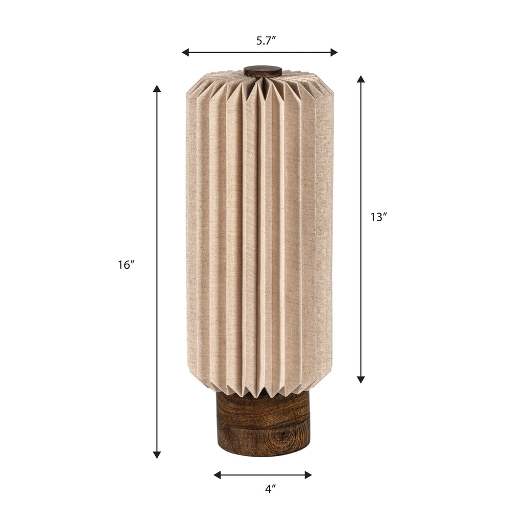 Banks Modern Minimalist Paper Pleated Column Accent LED Table Lamp