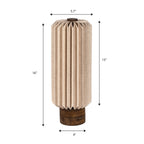 Banks Modern Minimalist Paper Pleated Column Accent LED Table Lamp