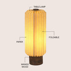 Banks Modern Minimalist Paper Pleated Column Accent LED Table Lamp