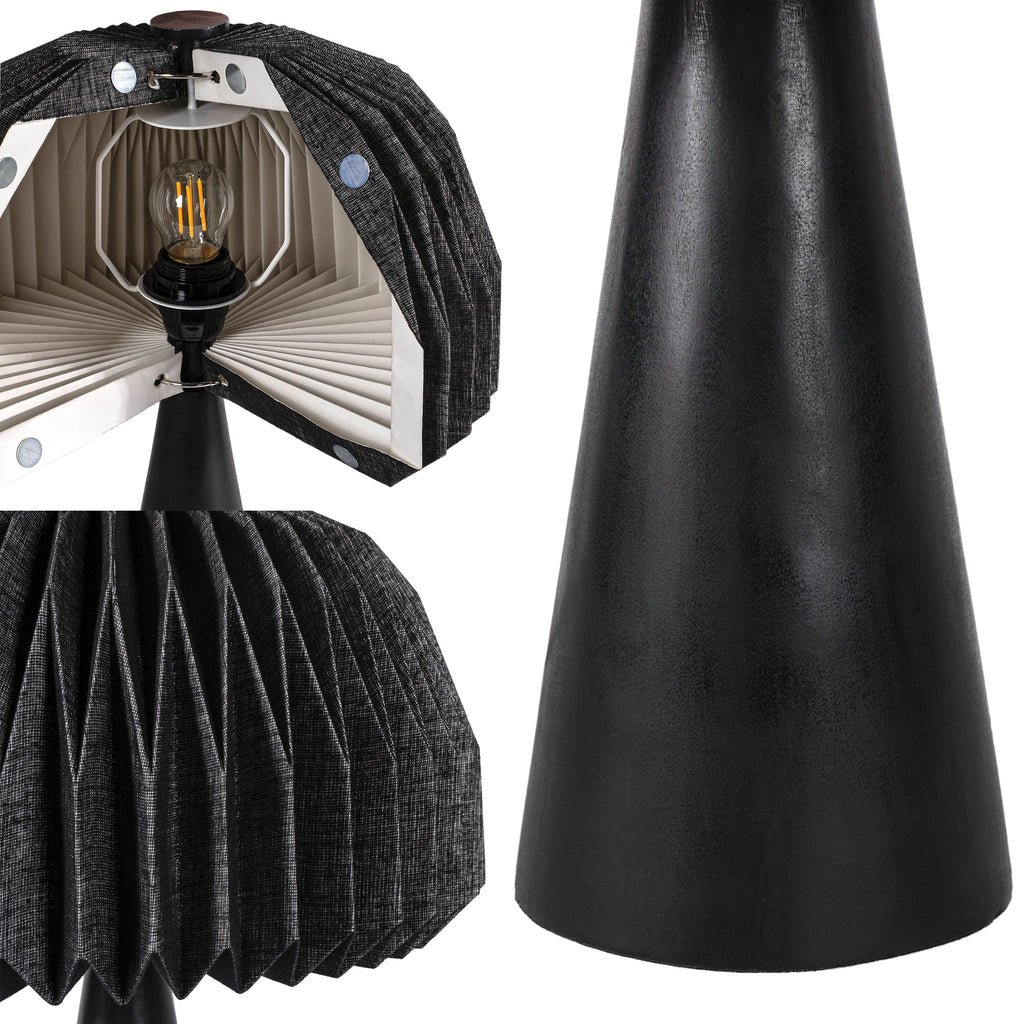 Sylvie 16 Modern Minimalist Paper Pleated Shade Mushroom Accent LED Table Lamp