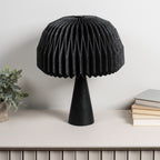 Sylvie 16 Modern Minimalist Paper Pleated Shade Mushroom Accent LED Table Lamp