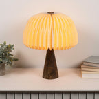 Sylvie 16 Modern Minimalist Paper Pleated Shade Mushroom Accent LED Table Lamp