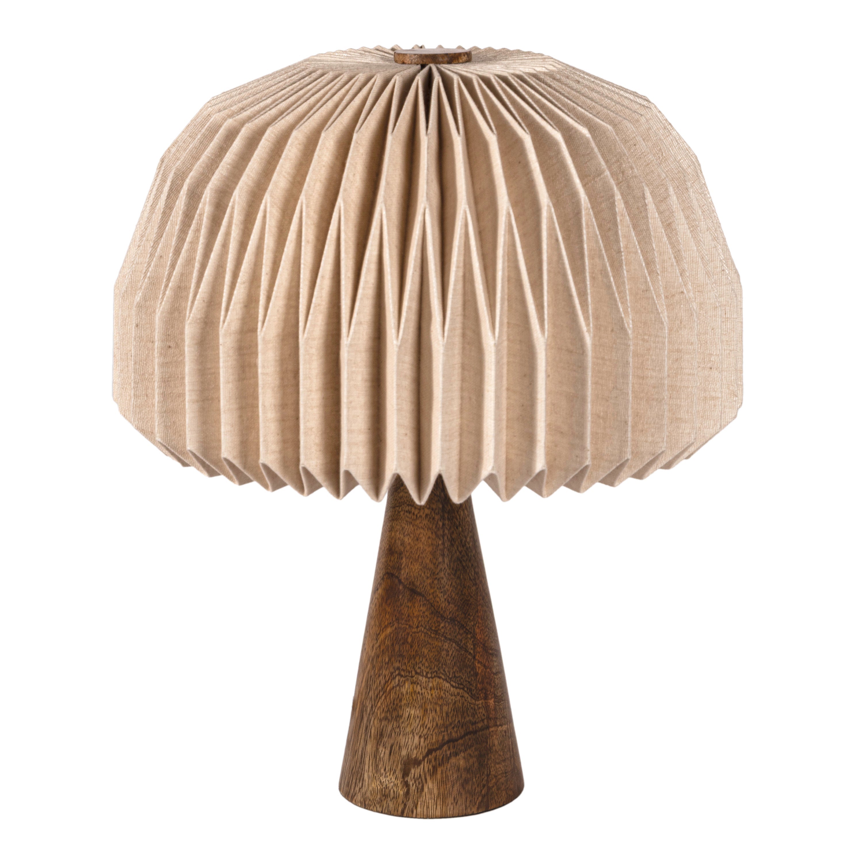 Sylvie 16 Modern Minimalist Paper Pleated Shade Mushroom Accent LED Table Lamp