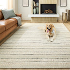 Jaya Luxe Textured Stripe Ivory Rug