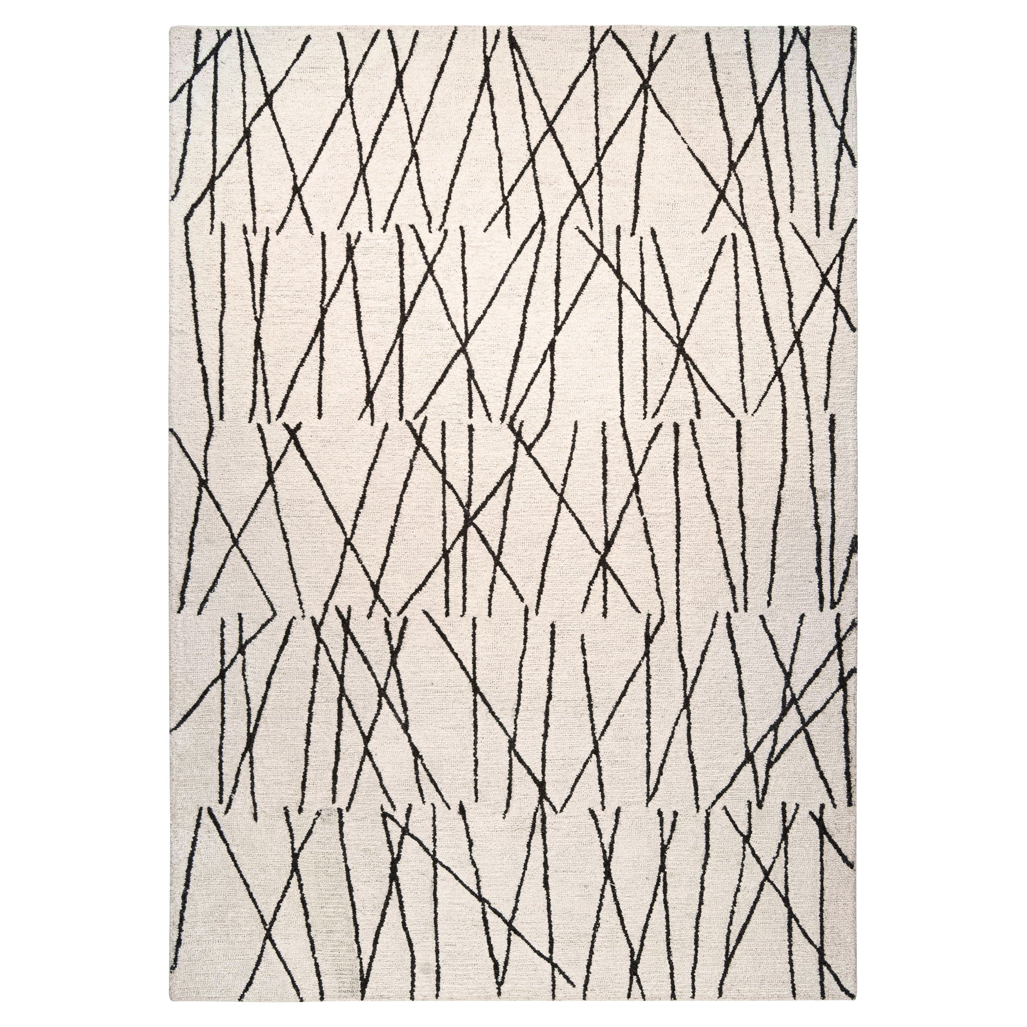 Myra Abstract Black Ivory Rug