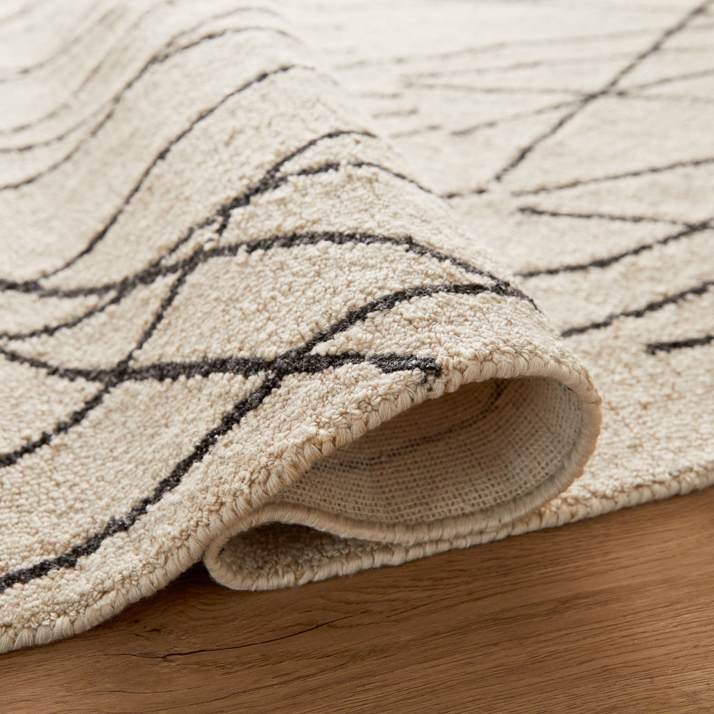 Myra Abstract Black Ivory Rug