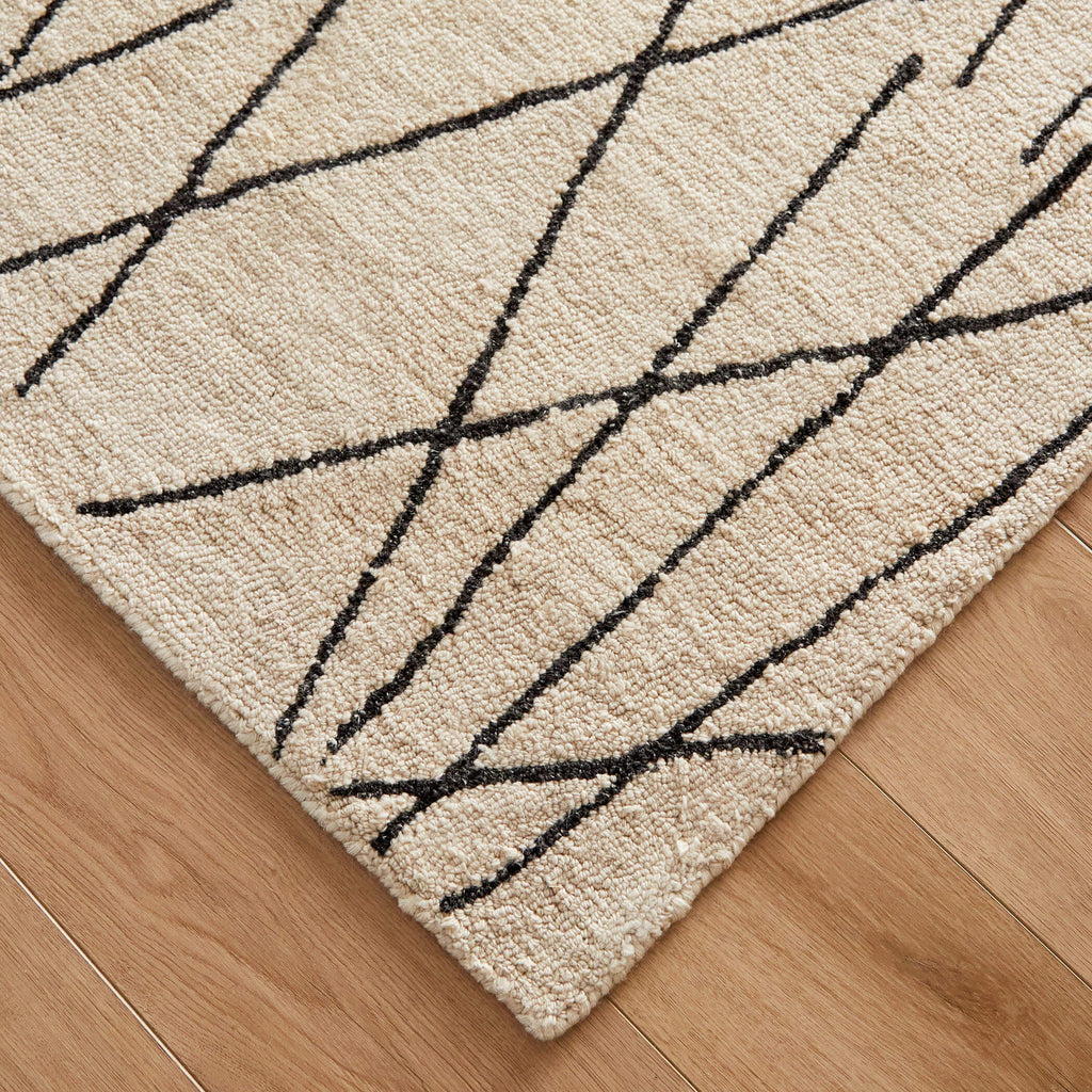 Myra Abstract Black Ivory Rug