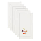 Handmade Snowman Embroidery Napkin with Hemstitched Border (Set of 6)