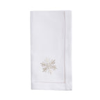 Handmade Snowy Delight Embroidery Napkin with Hemstitched Border (Set of 6)